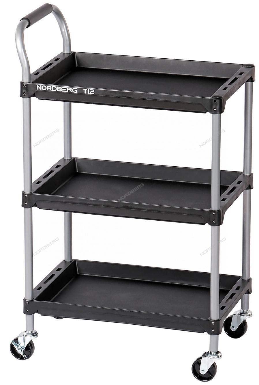 Тележка инструментальная, 3 пластиковые полки NORDBERG T12