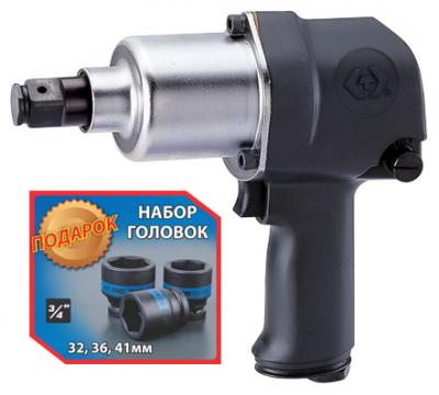 пневмогайковерт 3/4", 949hм, в комплекте 3 торцевые головки, kingtony p33611-055b